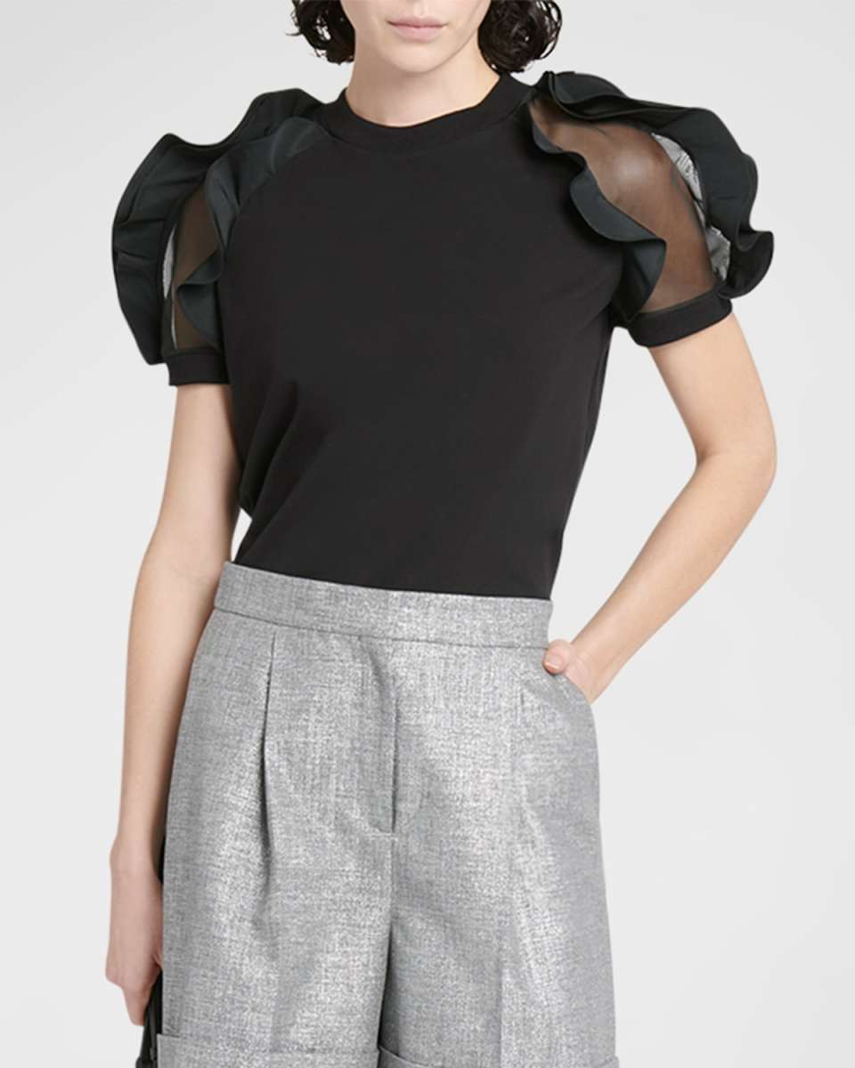 Ruffle Short-Sleeve Blouse